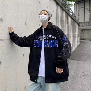 春秋季新款字母刺绣飞行员夹克男ins潮牌高街宽松外套 W6987-P58图片