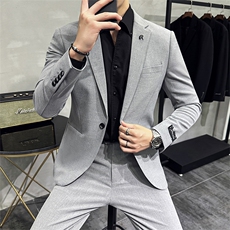 春秋季款正装男西服青年韩版简约时尚休闲单西外套A415-313-P155，男装西服，电商A355（原A415）