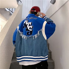 美式街头oversize外套男春秋拼接夹克设计感情侣棒球服JK0960-P75，男装夹克，星座1008-2