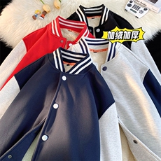4冬季新款加绒加厚大码宽松棒球服羊羔绒外套男XZ102A-4-300-P65，女装短外套，星座211-2