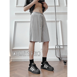 A178 男女同款冰丝条速干短裤休闲夏季外穿宽松休闲裤DK159-P20图片