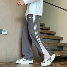美式条纹休闲裤子男款春秋季潮牌宽松高街复古直筒运动裤K533-P43，女装休闲裤，星座308B-2