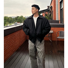 大货冬季飞行服夹克棉服加厚外套男装宽松翻领棉衣S374特批75，男装夹克，电商A233-1