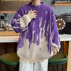 美式圆领毛衣男慵懒风休闲针织衫X7133P42，男装针织衫/毛衣，星座1116-2