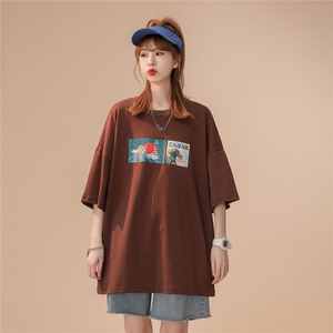 1中性风大码M-5XL日系休闲情侣女风短袖T恤男DT7645P30控45图片