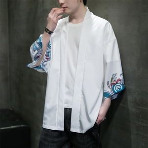 抖音直播风夏季七分袖冰丝防晒服男披风半袖开衫A203-999P40图片