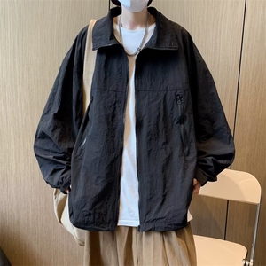 夹克男韩版潮流高街帅气纯色宽松2023秋冬季新款ins外套W5100-P58图片