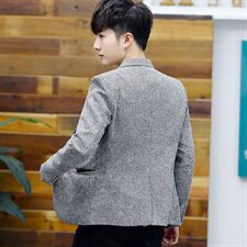 韩版修身格子西服男外套小西装上衣男士秋季英伦休闲单西，男装西服，星座509
