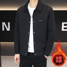 加棉加厚翻领夹克型男商务休闲青年外套男NM7955-P105，男装夹克，星座310B-3