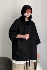 703-T212-P50春夏男女宽松连帽五分袖T恤情侣insT2172，男装T恤，星座703