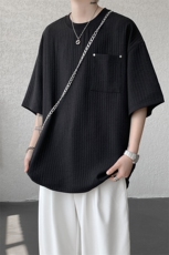 仓库现货T10138-特批35控68肌理感高品质圆领大码短袖T恤，男装T恤，电商A059