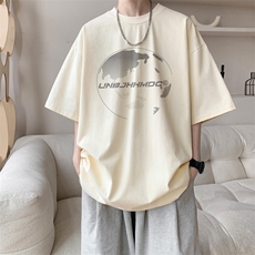 图案已注册夏季新款简约字母短袖T恤男潮宽松半袖体恤衫D170/P25，男装T恤，电商B209