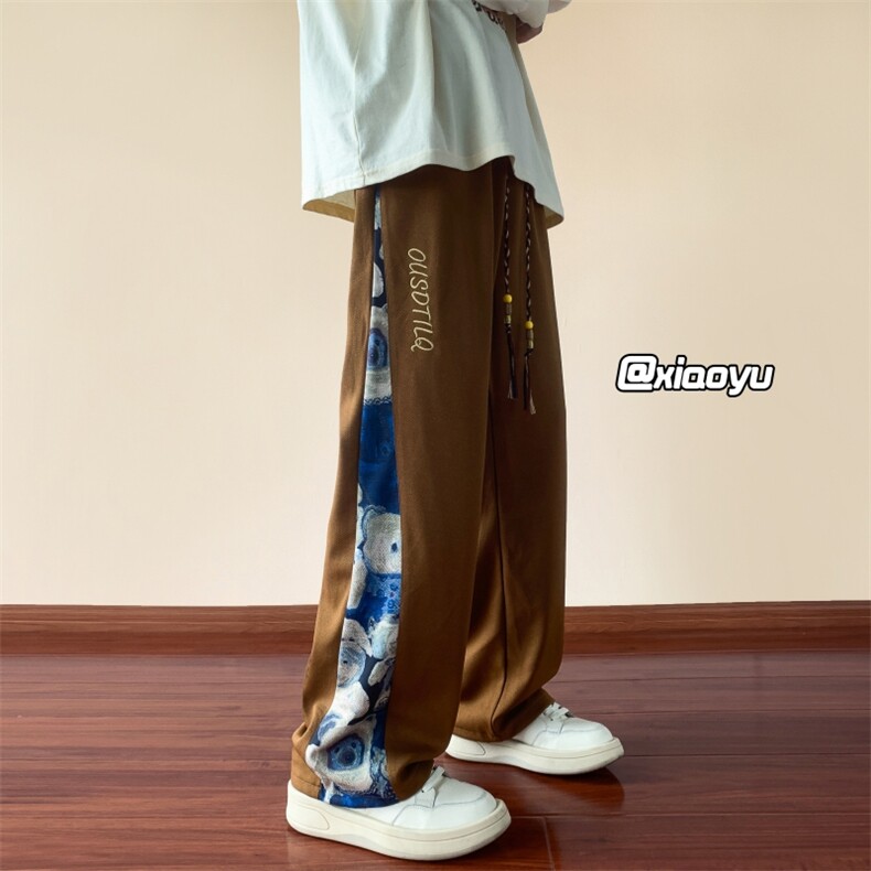 XZ616早秋季新款风刺绣拼接休闲裤TY914M-5XLP45控58,男装休闲裤,星座512A（原616）