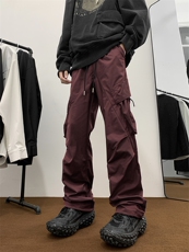 工装休闲裤子男潮牌痞帅高街褶皱休闲冲锋裤1001-1-AK887-P40，男装工装外套，星座1001-1