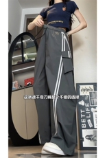 港风文艺慵懒高街百搭长裤宽松个性休闲复古长裤K755TP48控78，男装休闲裤，电商A102B