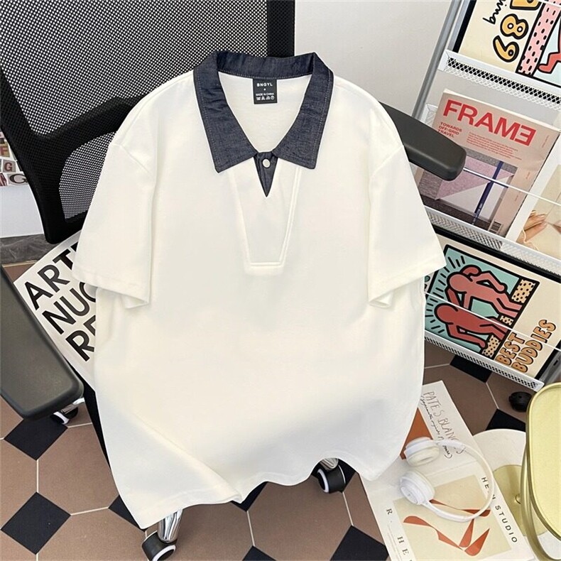 POLO衫男女韩版潮流高街帅气百搭宽松2025夏季insT恤WB470-P48,男装Polo衫,星座412-3