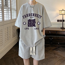 华夫格套装运动短袖t恤套装休闲两件套一套HZ84256-P44，男装T恤，电商A040