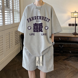 华夫格套装运动短袖t恤套装休闲两件套一套 HZ84256-P44图片