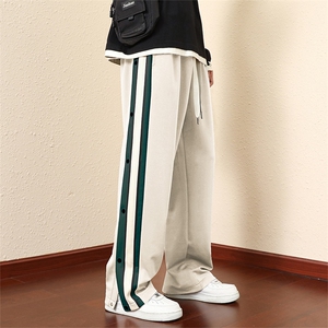 新款男冬季百搭条纹直筒港风休闲裤GD8510-P50控78图片