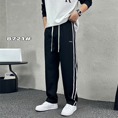 条纹垂感休闲弯刀裤男宽松百搭卫裤运动长裤A329-K8721-P65，男装休闲裤，电商A329