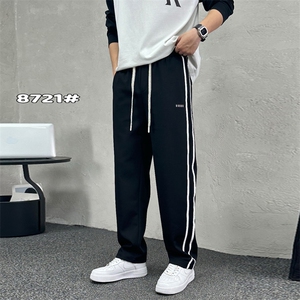 条纹垂感休闲弯刀裤 男宽松百搭卫裤运动长裤 A329-K8721-P65图片