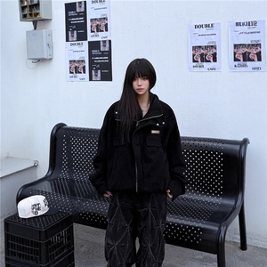 复古美式工装外套男女春季百搭短款痞帅水洗高级感夹克图片