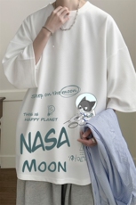 NASA联名同款春夏季七分袖t恤男大码五分袖男短袖中袖Q11187-P30，男装T恤，电商A040