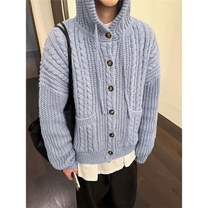 现货~重磅连帽针织开衫男女同款毛衣外套~MY2592批80图片