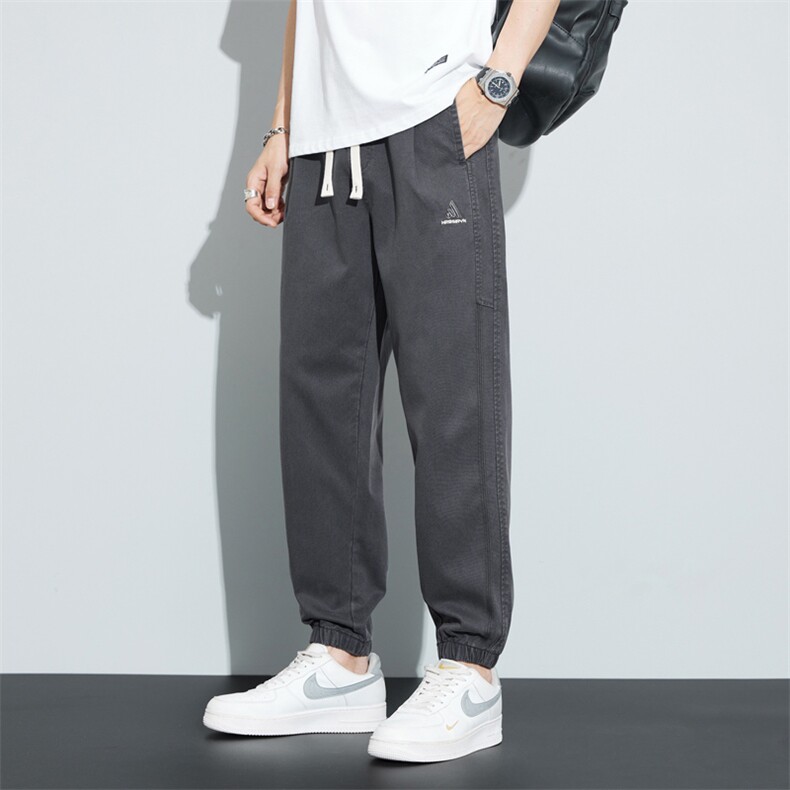 休闲裤男春夏2025新款时尚百搭抽绳束脚裤潮流运动阔腿裤821-P55,男装休闲裤,电商A178