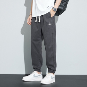 休闲裤男春夏2025新款时尚百搭抽绳束脚裤潮流运动阔腿裤821-P55图片