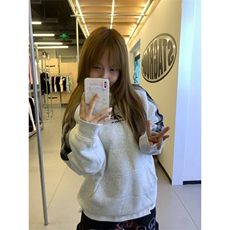 【有货】ootd美式拼接卫衣男女插肩袖情侣连帽外套W164HH-特55，男装卫衣，星座1007（原301D）