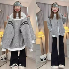 2025春秋新款肩带拼皮飞行服情侣宽松百搭网红同款痞帅棒球服男潮，女装职业装，四季星座505