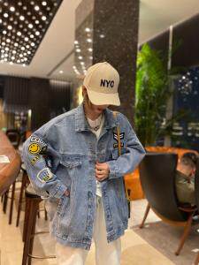 贴标牛仔外套，女装，跳跳谷