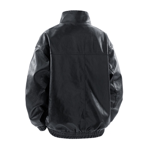 得物二开 皮衣外套美式复古立领机车服PU皮夹克宽松秋JK1200-P78图片