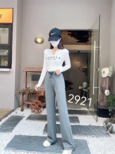 秋款针织阔腿裤图片