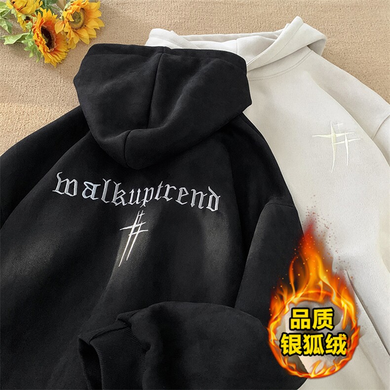 供抖音 主推加绒加厚麂皮绒卫衣男外套416B-WY661-P58限78加绒P68图片