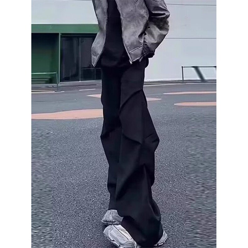 褶皱堆积感伞兵裤男春秋季美式复古高街oversize港风帅气休闲裤子,男装西裤,星座1116A（原606A-3）