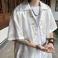 F304-P382024夏季新中式风衬衫男士潮牌百搭休闲衬衣现货，男装衬衫，星座512-6