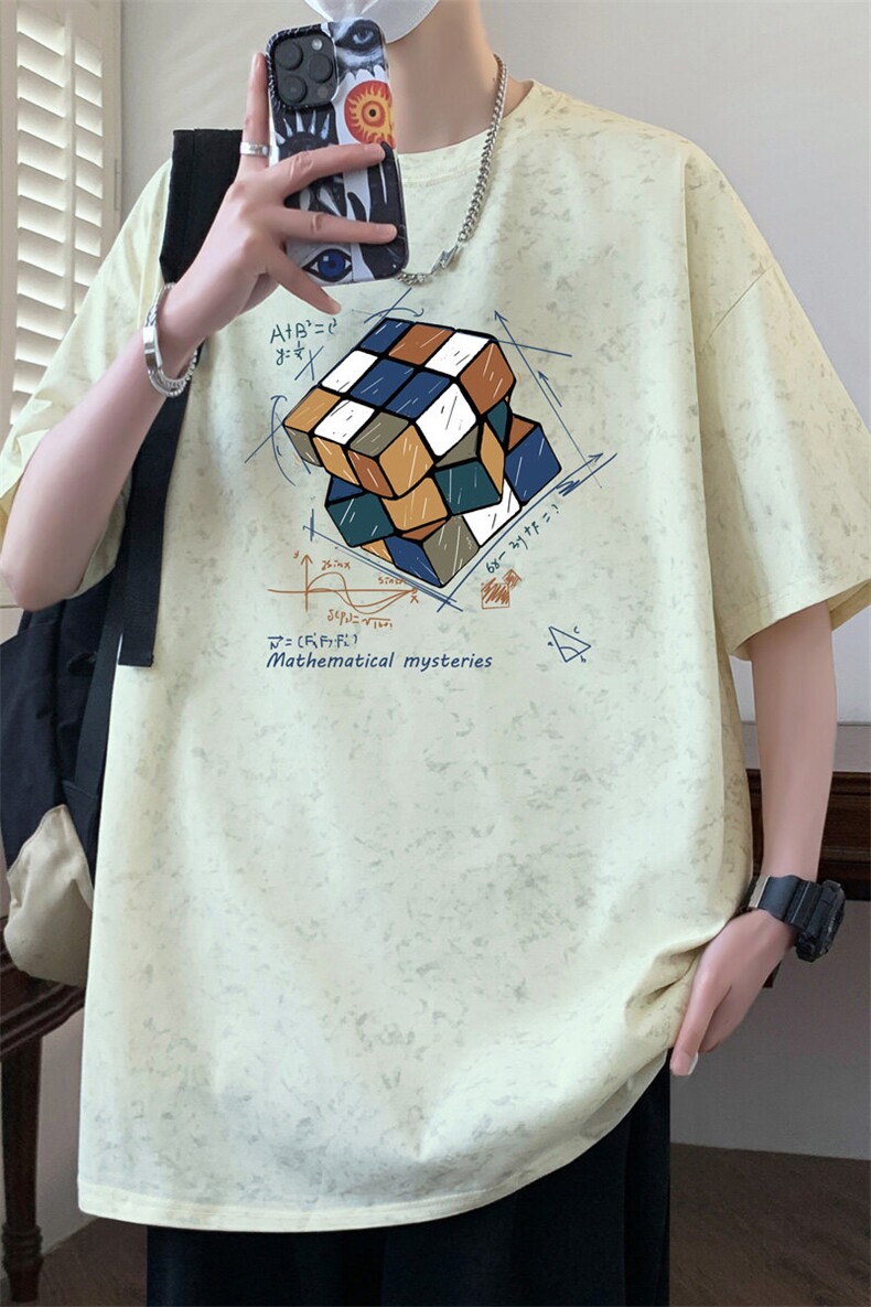 ！2026夏季新款男士小碎花印花短袖T恤情侣半袖T2565特P25,男装T恤,电商B220