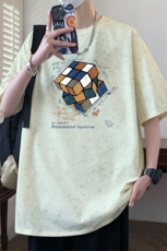 ！2026夏季新款男士小碎花印花短袖T恤情侣半袖T2565特P25，男装T恤，电商B220
