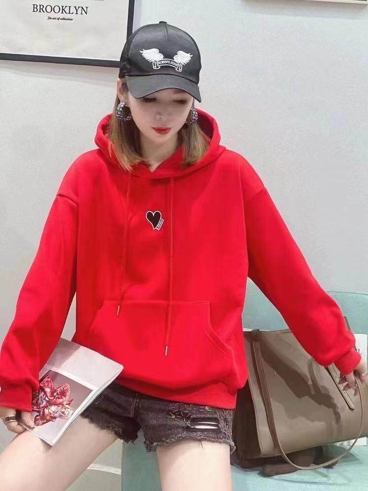 2021冬装新款韩版加绒加厚卫衣，女装卫衣/绒衫，依露奇