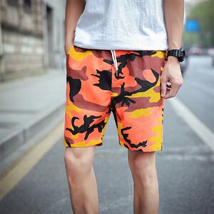 男士迷彩沙滩裤休闲裤日韩系图片