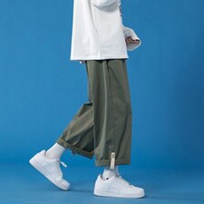 2021春季新蓝底蒙马特地板大码男潮流搭扣阔腿九分休闲裤K2856P35，男装休闲裤，电商A082