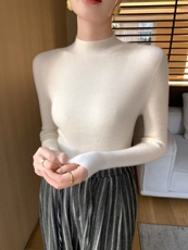 2025年秋季新款百搭半高圆领针织衫,女装针织衫/毛衣,鄂维那特, 2025年秋季新款百搭半高圆领针织衫,女装针织衫/毛衣,鄂维那特,