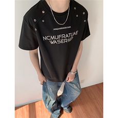 主推2025新款夏装高克重绣花短袖T恤小众男装夏季半袖S404-特P38，男装T恤，电商A233-1