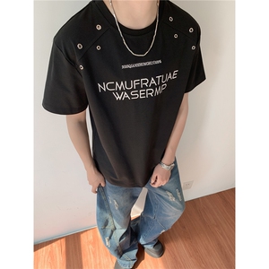 主推2025新款夏装高克重绣花短袖T恤小众男装夏季半袖S404-特P38图片