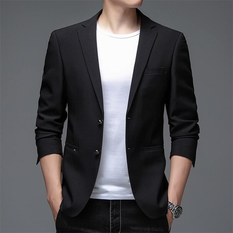 X3305钱塘2020-2新款中年男士纯色西服休闲百搭薄款单西外套P142图片