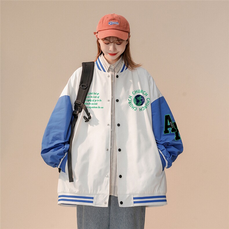 中性风23春季新款潮牌字母印花棒球服夹克外套G71p75控98,男装夹克,A247A