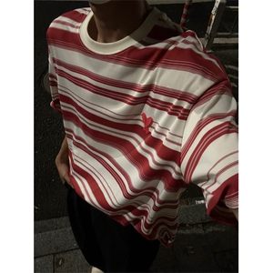 OOTD少年感条纹短袖T恤-TTH0033-XZ1005-1-P42图片
