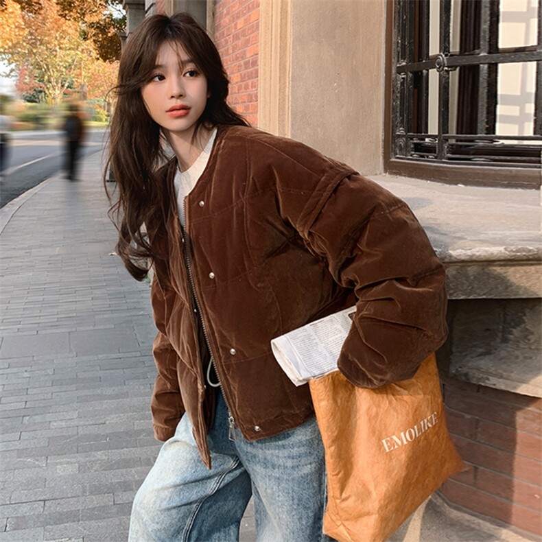 金丝绒50绒圆领羽绒服,女装羽绒服,2C103